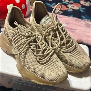 Steve Madden Beige Knit Sneakers